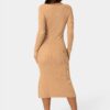Long Sleeve Scoop Neck Sweater Midi Dress